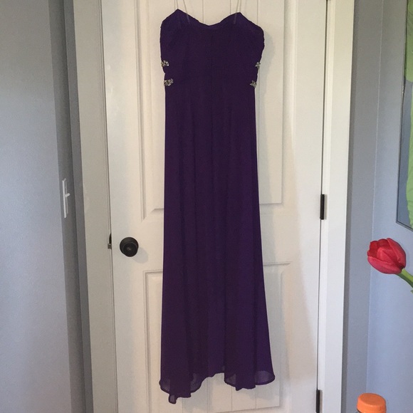 Dark purple Long Dress with a sparkle strap - Picture 2 of 2